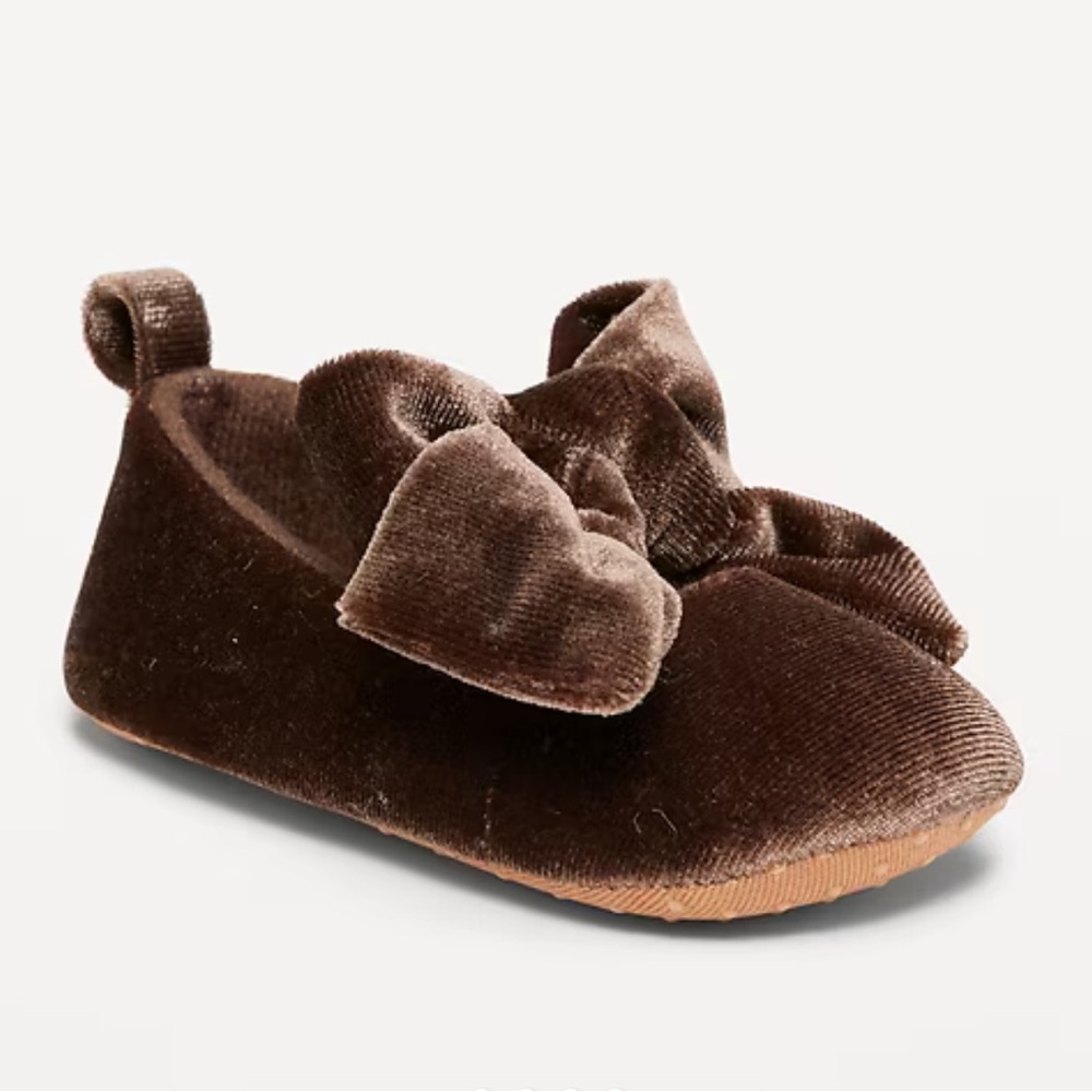 NWOT Velvet Bow Ballet Flats Baby